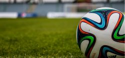 Football in field