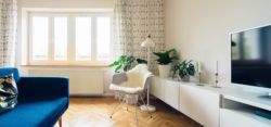 Interior of trendy apartment living room