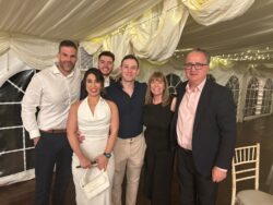 Group of professionals at work dinner